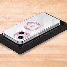 Custodia Silicone Ultra Sottile Morbida Cover S07 per Apple iPhone 15 Oro Rosa