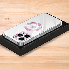 Custodia Silicone Ultra Sottile Morbida Cover S07 per Apple iPhone 15 Pro Max Oro Rosa