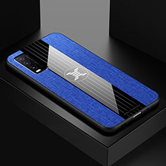 Custodia Silicone Ultra Sottile Morbida Cover X01L per Vivo Y12s Blu