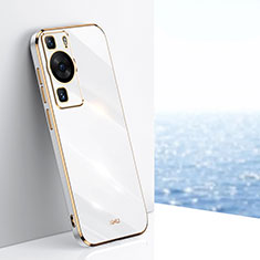 Custodia Silicone Ultra Sottile Morbida Cover XL1 per Huawei P60 Bianco
