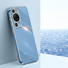 Custodia Silicone Ultra Sottile Morbida Cover XL1 per Huawei P60 Blu