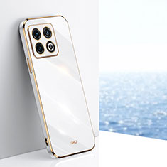 Custodia Silicone Ultra Sottile Morbida Cover XL1 per OnePlus 10T 5G Bianco