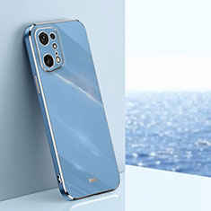 Custodia Silicone Ultra Sottile Morbida Cover XL1 per Oppo Find X5 Pro 5G Blu