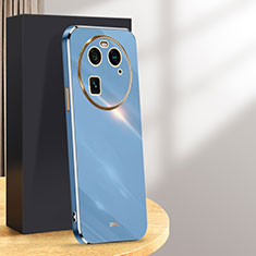 Custodia Silicone Ultra Sottile Morbida Cover XL1 per Oppo Find X6 5G Blu