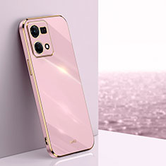 Custodia Silicone Ultra Sottile Morbida Cover XL1 per Oppo Reno7 4G Rosa