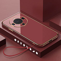 Custodia Silicone Ultra Sottile Morbida Cover XL3 per Huawei Mate 60 Pro+ Plus Rosso