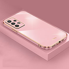 Custodia Silicone Ultra Sottile Morbida Cover XL4 per Samsung Galaxy M32 5G Oro Rosa