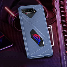 Custodia Silicone Ultra Sottile Morbida Cover ZJ1 per Asus ROG Phone 5 Ultimate Blu