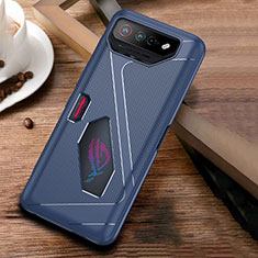 Custodia Silicone Ultra Sottile Morbida Cover ZJ1 per Asus ROG Phone 7 Blu