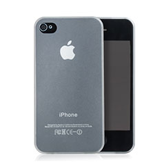 Custodia Silicone Ultra Sottile Morbida Opaca per Apple iPhone 4 Bianco