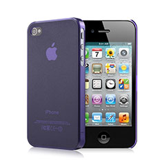 Custodia Silicone Ultra Sottile Morbida Opaca per Apple iPhone 4 Viola