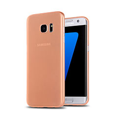 Custodia Silicone Ultra Sottile Morbida Opaca R02 per Samsung Galaxy S7 Edge G935F Oro