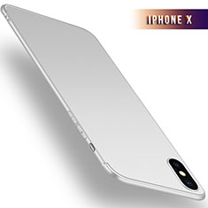 Custodia Silicone Ultra Sottile Morbida S02 per Apple iPhone X Bianco