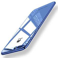 Custodia Silicone Ultra Sottile Morbida Specchio M01 per Huawei P10 Blu