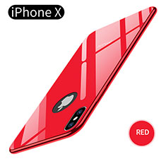 Custodia Silicone Ultra Sottile Morbida Specchio per Apple iPhone Xs Rosso