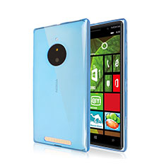 Custodia TPU Trasparente Ultra Sottile Morbida per Nokia Lumia 830 Blu