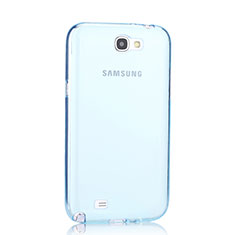 Custodia TPU Trasparente Ultra Sottile Morbida per Samsung Galaxy Note 2 N7100 N7105 Blu