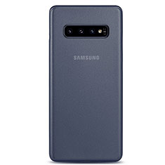 Custodia Ultra Slim Trasparente Rigida Cover Opaca P01 per Samsung Galaxy S10 Blu