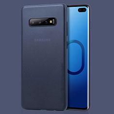 Custodia Ultra Slim Trasparente Rigida Cover Opaca per Samsung Galaxy S10 Plus Blu