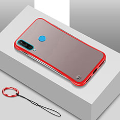Custodia Ultra Sottile Trasparente Rigida Cover Opaca H01 per Huawei P30 Lite XL Rosso