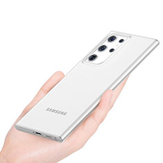 Custodia Ultra Sottile Trasparente Rigida Cover Opaca H01 per Samsung Galaxy S21 Ultra 5G Bianco