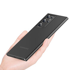Custodia Ultra Sottile Trasparente Rigida Cover Opaca H01 per Samsung Galaxy S23 Ultra 5G Nero