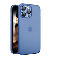 Custodia Ultra Sottile Trasparente Rigida Cover Opaca QC per Apple iPhone 15 Pro Blu