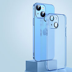 Custodia Ultra Sottile Trasparente Rigida Cover Opaca QC1 per Apple iPhone 13 Blu