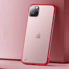 Custodia Ultra Sottile Trasparente Rigida Cover Opaca U01 per Apple iPhone 11 Pro Rosso