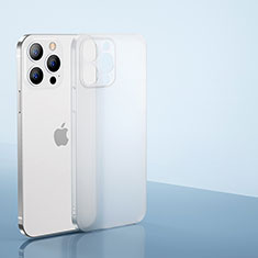 Custodia Ultra Sottile Trasparente Rigida Cover Opaca U01 per Apple iPhone 13 Pro Bianco