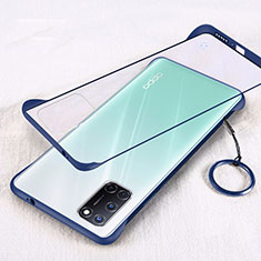 Custodia Ultra Sottile Trasparente Rigida Cover Opaca U01 per Oppo A92 Blu