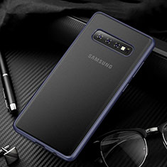 Custodia Ultra Sottile Trasparente Rigida Cover Opaca U01 per Samsung Galaxy S10 Blu