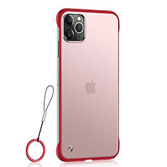 Custodia Ultra Sottile Trasparente Rigida Cover Opaca U02 per Apple iPhone 11 Pro Max Rosso