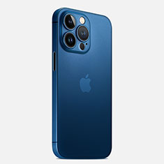 Custodia Ultra Sottile Trasparente Rigida Cover Opaca U02 per Apple iPhone 13 Pro Max Blu