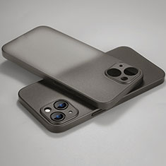 Custodia Ultra Sottile Trasparente Rigida Cover Opaca U02 per Apple iPhone 15 Plus Grigio