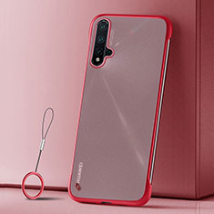 Custodia Ultra Sottile Trasparente Rigida Cover Opaca U02 per Huawei Nova 5 Pro Rosso