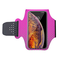 Fascia da Braccio Custodia Armband Corsa Sportiva Universale G04 per Samsung Galaxy M21 2021 Rosa Caldo