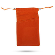 Marsupio Tasca Sacchetto in Velluto Cover Universale per Samsung Galaxy M30 Arancione