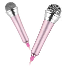 Microfono Mini Stereo Karaoke 3.5mm con Supporto M12 per Samsung Galaxy S30 5G Rosa