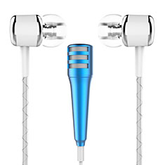 Microfono Mini Stereo Karaoke 3.5mm M01 per Oppo Find X7 Ultra 5G Blu