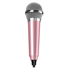 Microfono Mini Stereo Karaoke 3.5mm M04 per Oneplus 12R 5G Rosa
