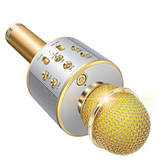 Microfono Mini Stereo Karaoke 3.5mm M06 per Oneplus Ace 3 5G Oro