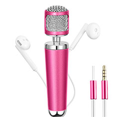 Microfono Mini Stereo Karaoke 3.5mm per Huawei Mate 40 Rosa