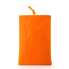 Sacchetto in Velluto Custodia Tasca Marsupio Universale per Oppo A17K Arancione
