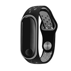 Silicone Cinturino Braccialetto Acciaio per Xiaomi Mi Band 3 Grigio