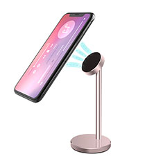 Sostegno Cellulari Magnetico Supporto Smartphone Universale B05 per Xiaomi Poco X3 NFC Oro Rosa