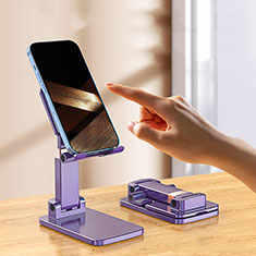 Sostegno Cellulari Supporto Smartphone Universale N03 per Apple iPhone 13 Viola