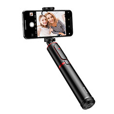Sostegnotile Bluetooth Selfie Stick Tripode Allungabile Bastone Selfie Universale T34 Rosso e Nero
