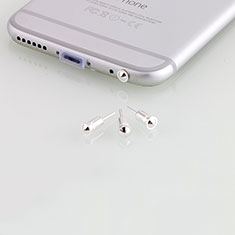 Tappi Antipolvere Jack Cuffie 3.5mm Anti-dust Android Apple Anti Polvere Universale D05 per Wiko Fever Se Argento