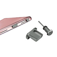 Tappi Antipolvere USB-B Jack Anti-dust Android Anti Polvere Universale H01 per Samsung Galaxy A8+ A8 Plus 2018 A730F Grigio Scuro